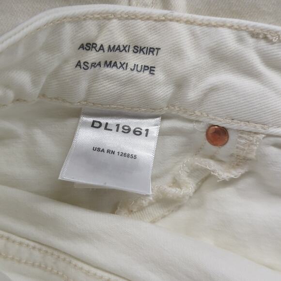 Rtr DL1961 Asra Low Rise Denim Maxi Skirt sz30 (10) High Front Slit Hem Solid - Picture 14 of 15